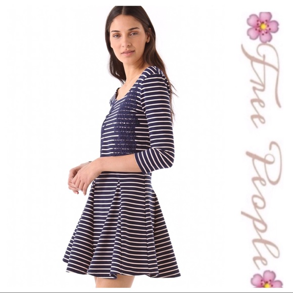 💕SALE💕 Free People Nautical Blue Striped Dress - Picture 3 of 8